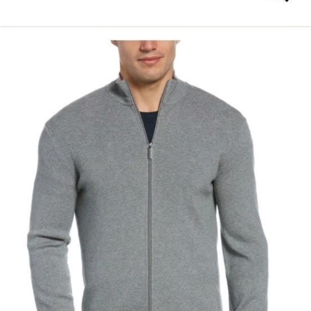 Perry Ellis Men's Zip-Up Gray Sweater NWT
